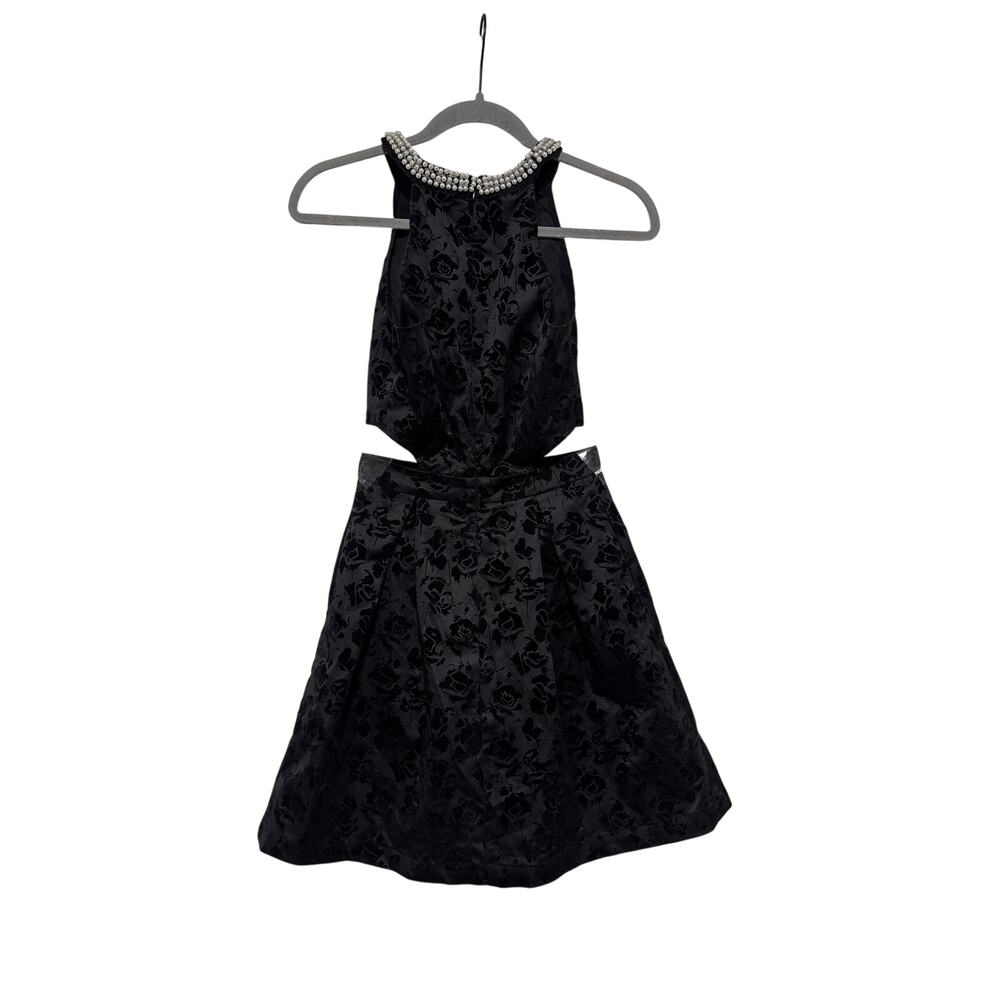 Francesca's Black Floral Cutout Two-Piece Dress XS - Picture 7 of 8